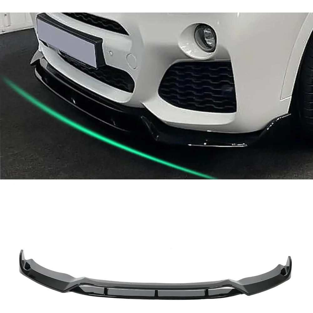 

Front Bumper Lip Spoiler for BMW 2015-2017 X3 F25 LCI 2015-2018 X4 F26 M-Sport Model, Gloss Black ABS Air Dam Front Splitter