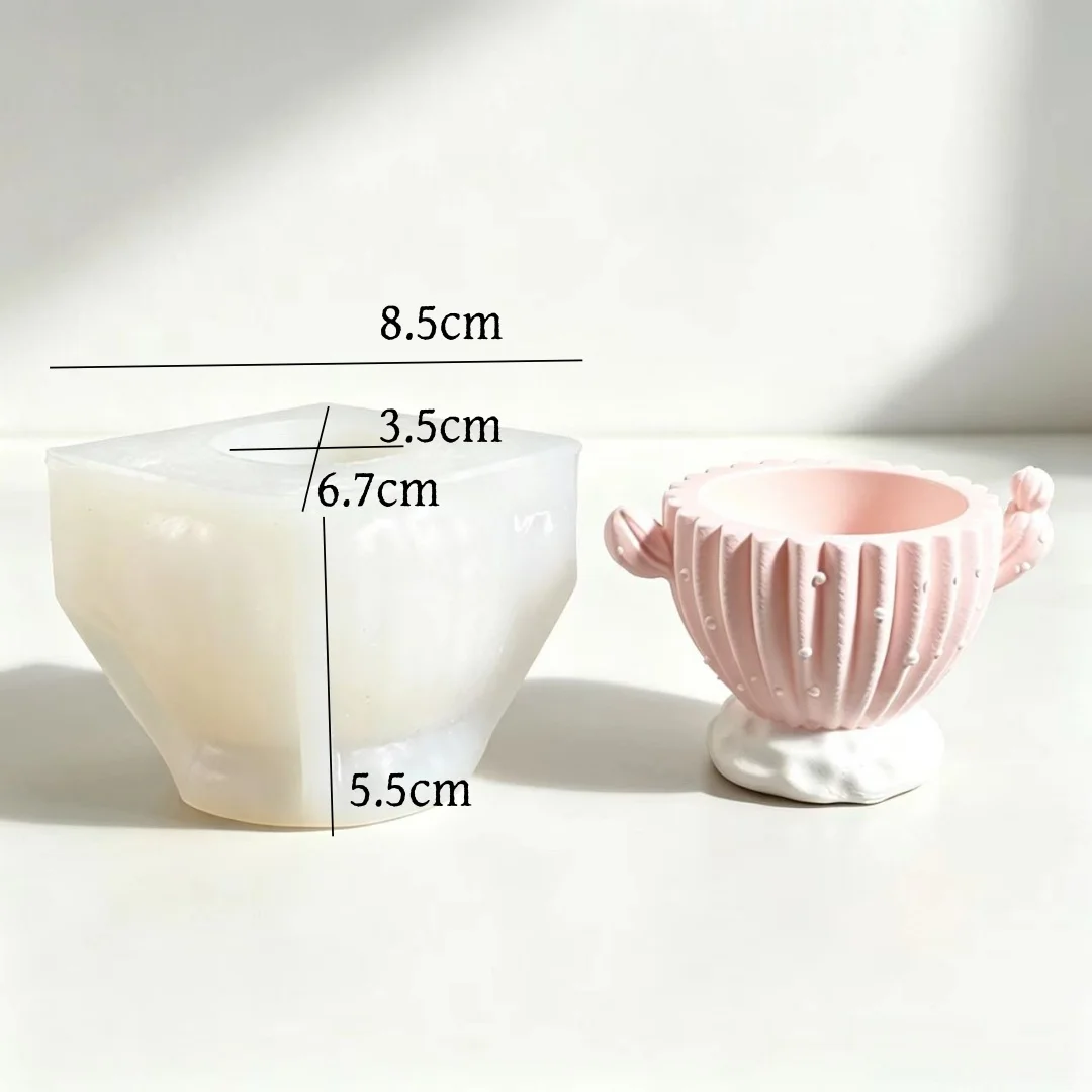 Cactus Succulent Pot Silicone Mold Easy Demold For DIY Flower Pot Concrete Storage Jar Plaster Candle Cup Pen Holder Home Decor view 6