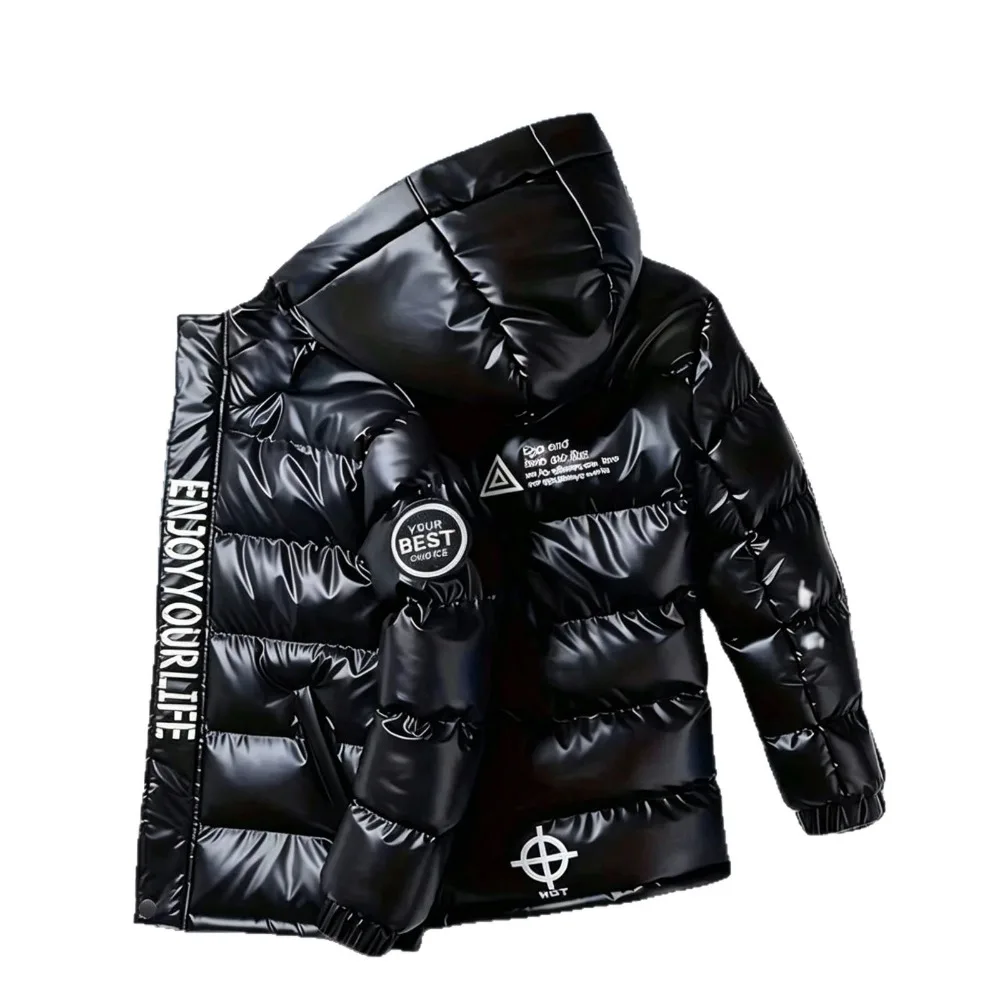 Boys Winter Padded Coat, Non-wash Thickened Down Cotton Jacket for Middle Big Kids, Popular Kids Warm Outerwear