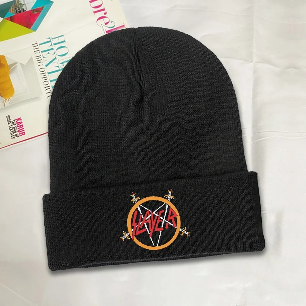 1pc Slayer Band Knitted Caps For Women Men Skullies Beanies Autumn Winter Hat Acrylic Warm Caps
