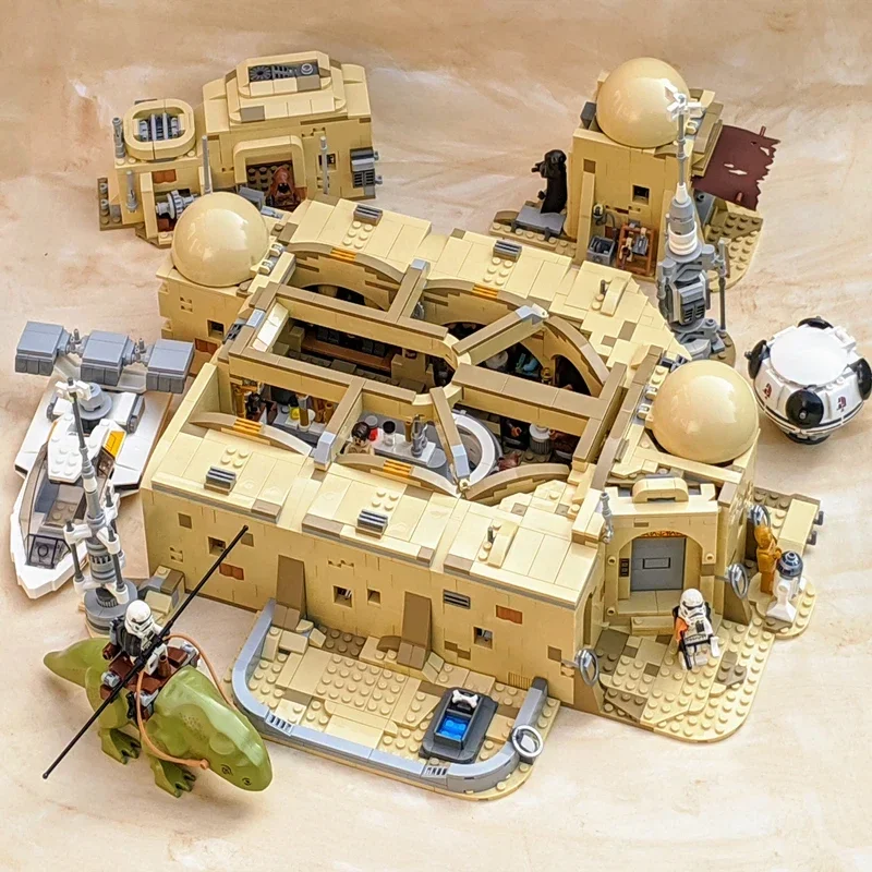 

3187 шт. Mos Eisley модель украшения дома, совместимая модель Moc Desert House Village SW Tatooine Cantina 75290, подарки на день рождения 60016
