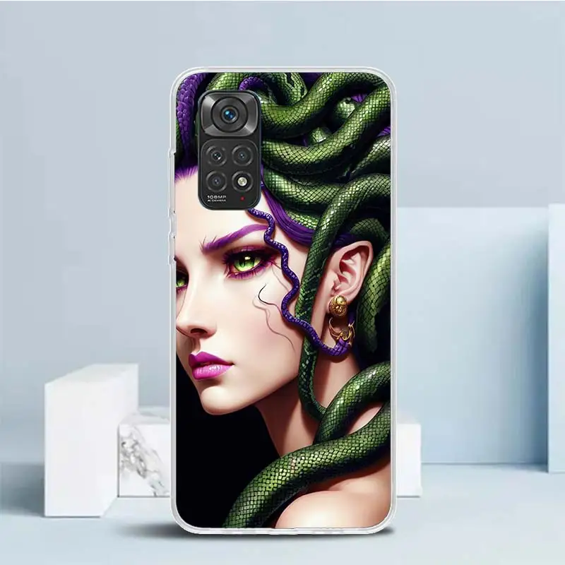 Medusa Greek Mythology Soft Cover for Xiaomi Redmi Note 12 11S 11T 11E 10S 10 Pro Print Phone Case 11 9S 9 9T 8 8T 7 6 5 Plus Co