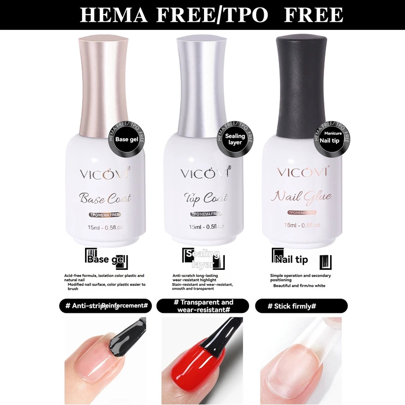 طقم أظافر جل احترافي مكون من 6 قطع: مصباح LED + قاعدة/ معطف علوي + غراء أظافر | أدوات مانيكير لتطويل الأظافر DIY للصالون والمنزل #2