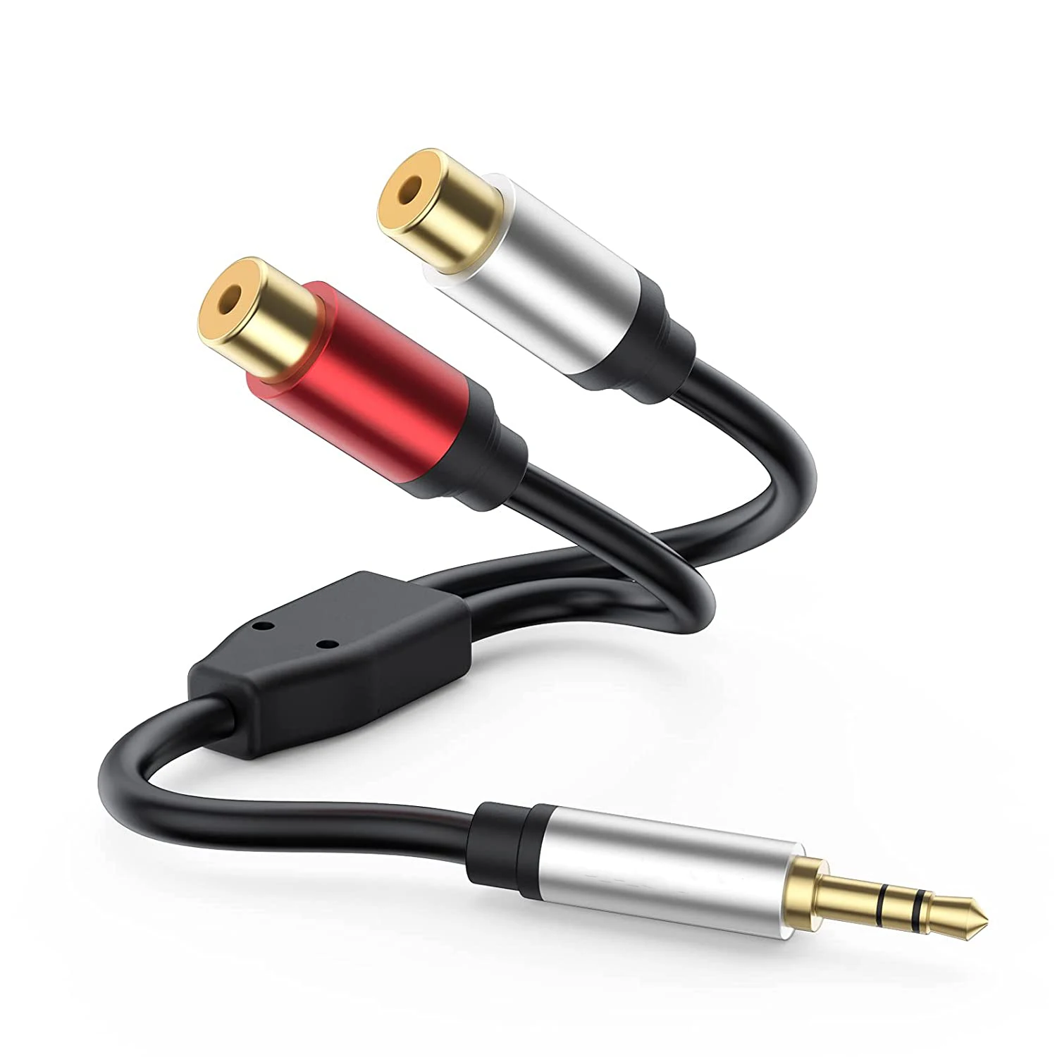 2 RCA Female To 3.5mm Male 3.5mm TRS Aux To Dual RCA Y Splitter Adapter Stereo Audio Cable for Speaker Sound System Tablets MP3