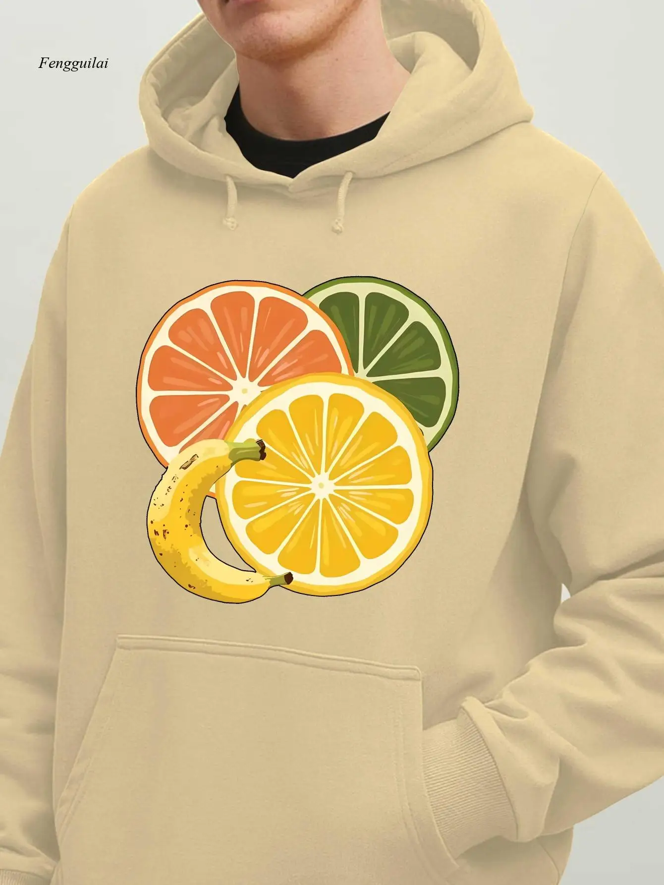 Banana And Lemon New Fashionable Clothing | American Trendy Street Style Printed Autumn And Winter