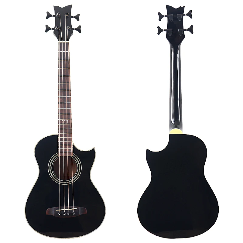 4 Strings Mini Electric Acoustic Bass Guitar 34 Inch 628MM Scale Cutaway Design Folk Guitar With Small Flaw