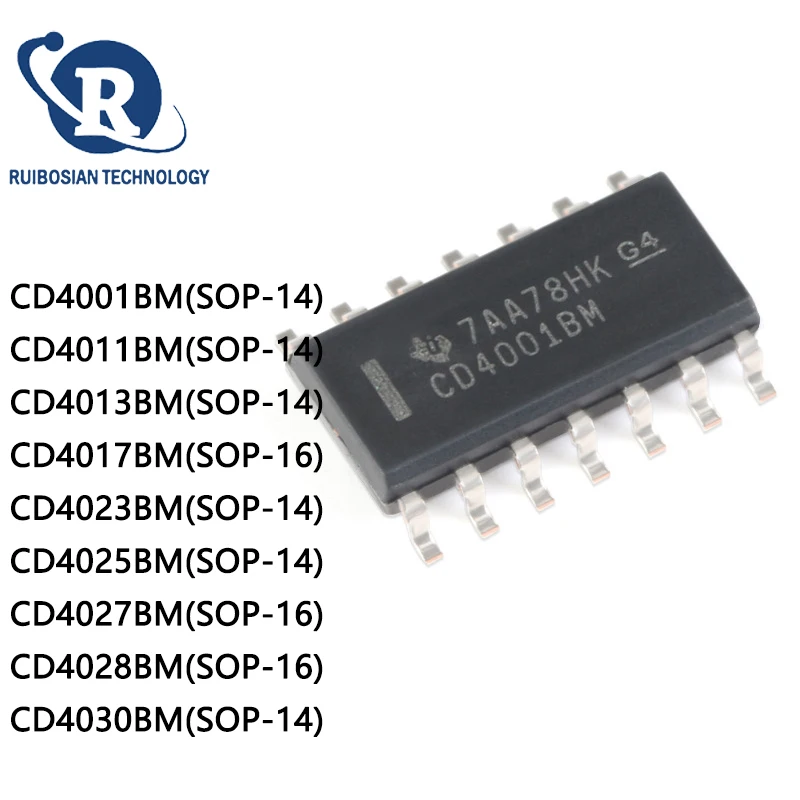 20Pcs CD4001BM CD4011BM CD4013BM CD4017BM CD4023BM CD4025BM CD4027BM CD4028BM SOP-16 CD4030BM SOP-14