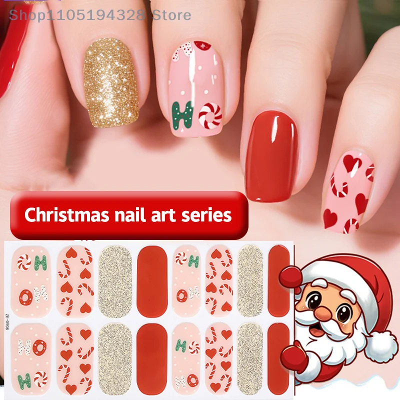 [MP] Adesivi per unghie con copertura completa luminosa natalizia Serie Fiocco di neve Decalcomania per unghie Donne Autoadesive Manicure Designer Nail Art Stick