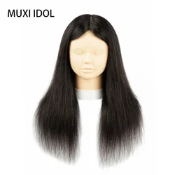 100% Human Hair Mannequin Heads With For Hair Training Styling Can Perm/Dye/Bleach And Practice Makeup