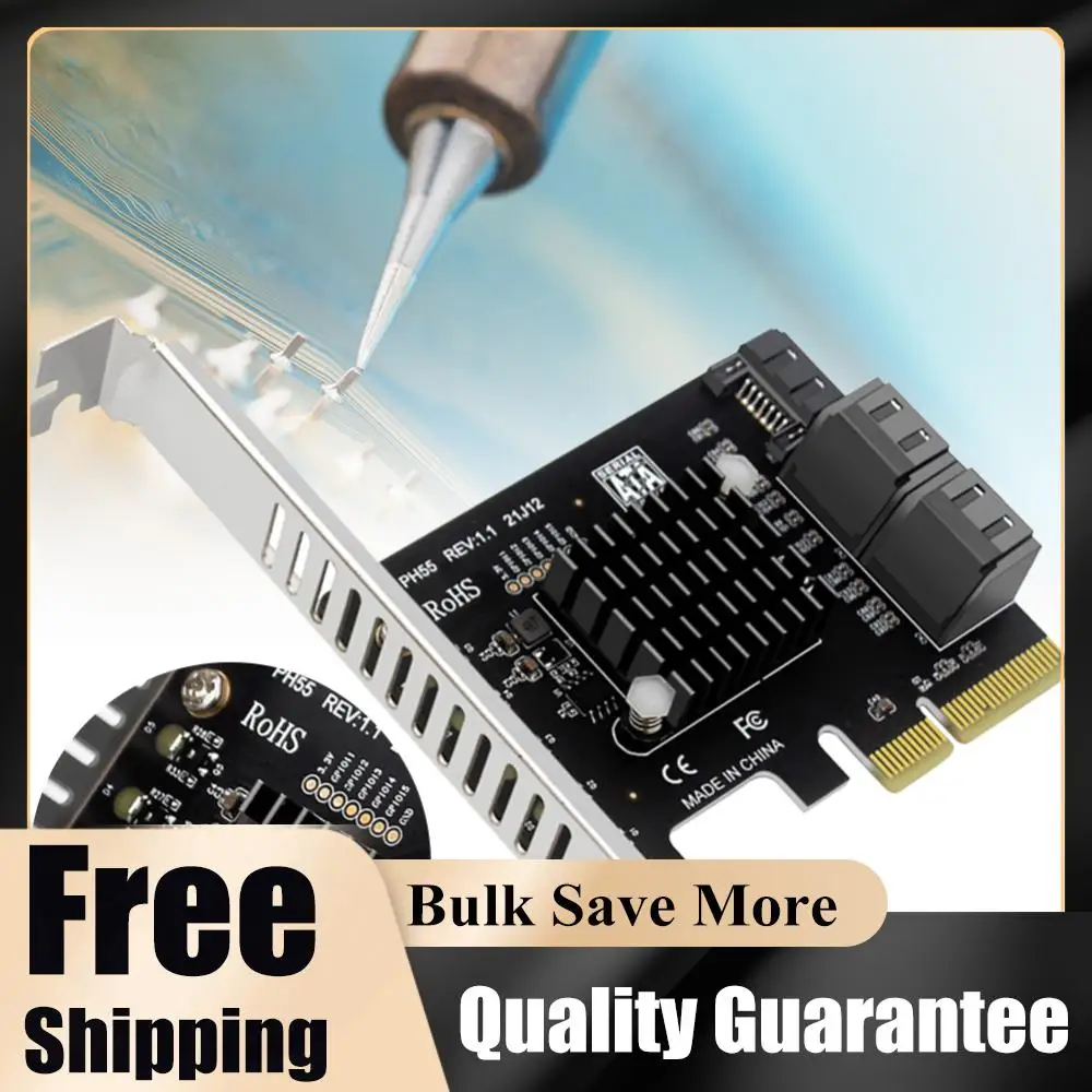 

PCIe To 5-Port SATA3.0 Expansion Card Jmb585 Chip PCI-E To SATA Expansion Card Supports Cascaded Trim for Windows/Linux/ OS