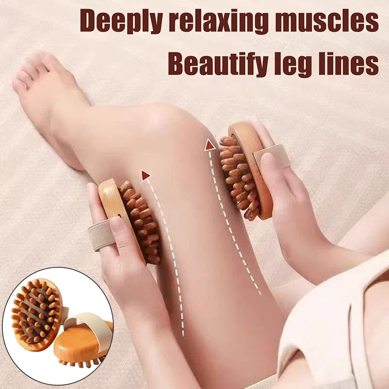 

Portable Handheld Wooden Body Massage Brush Anti Cellulite For Legs Belly Body Shaping Dry Skin Brush Muscle Relax Beauty Tool