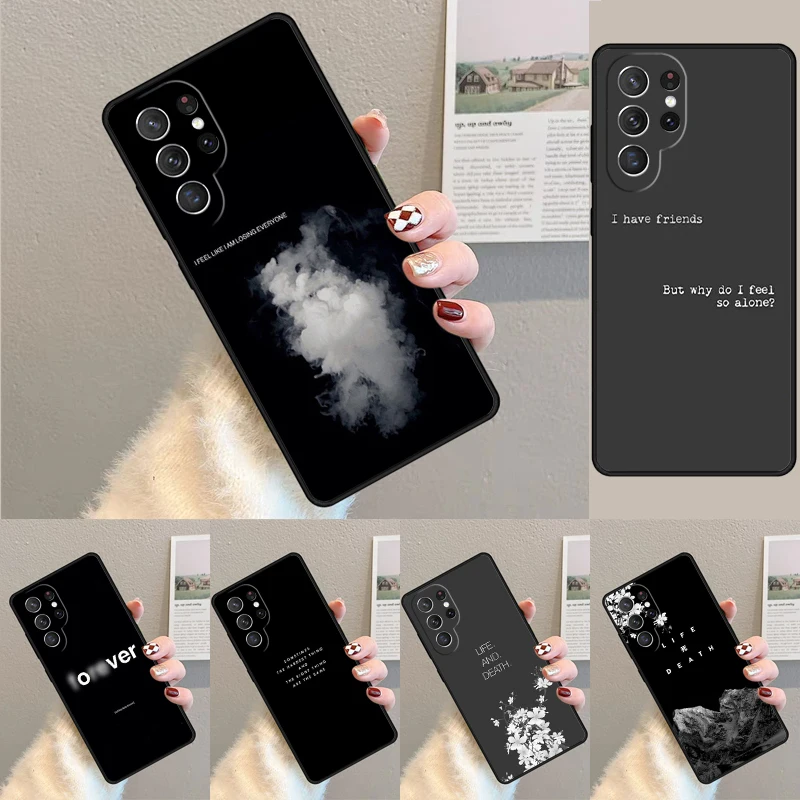 depressive death phrases Phone Case for Samsung Galaxy note 10 pro S26 Ultra S23 S24 FE S25 S21 S22 PLUS shockproof Cove
