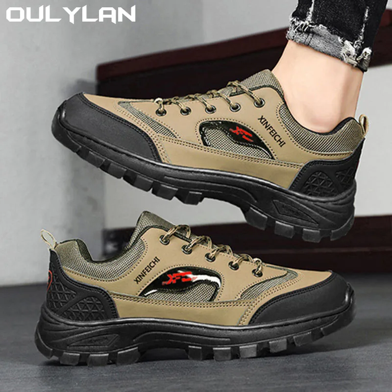 Oulylan-Chaussures de randonnée en caoutchouc pour hommes, baskets de sport décontractées, coordonnantes, marche en plein air, trekking,