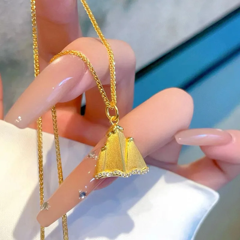 

Древний метод, бриллиант Xiaojinshan 9999, ожерелье из настоящего золота 24 карата для женщин, легкий роскошный дизайн, матовый кулон