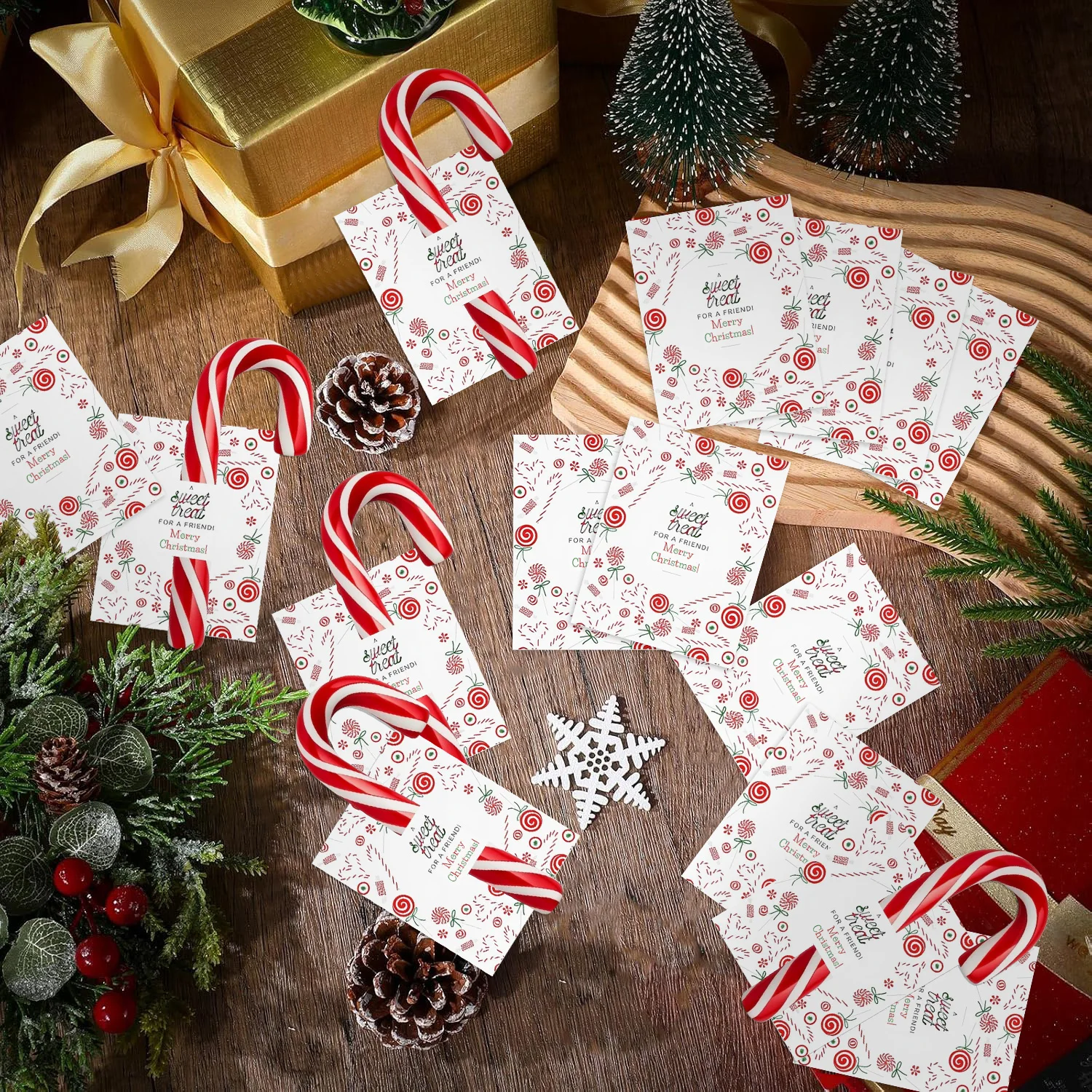 10/20/50 قطعة مصاصات عيد الميلاد في بطاقات الزخرفية حفلة عيد الميلاد الديكور 2025 عيد الميلاد عطلة نافيداد ناتال السنة الجديدة Gift2026 #2