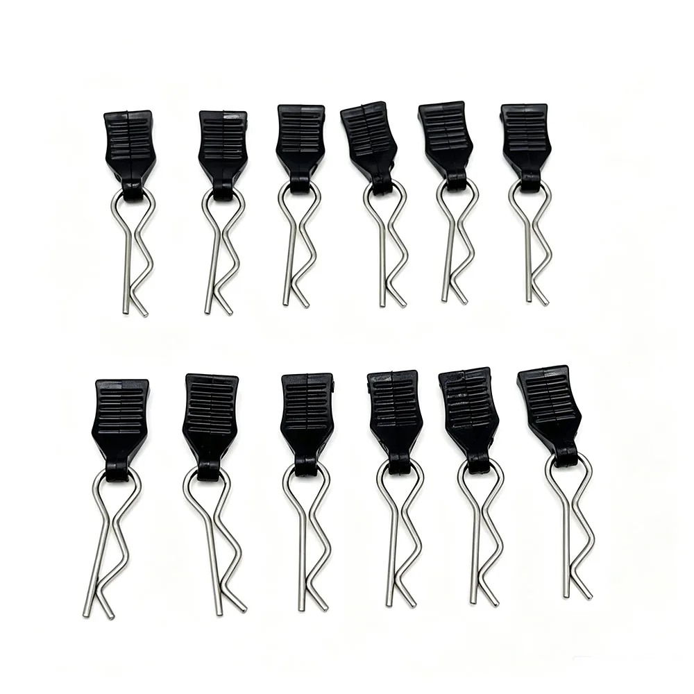4/12PCS Metal R-type Car Shell Body Fixed Clips Pin with Tab for 1/14 1/16 Axial SCX10 TRX-4 Metal R Buckles Truck Buggy Upgrade