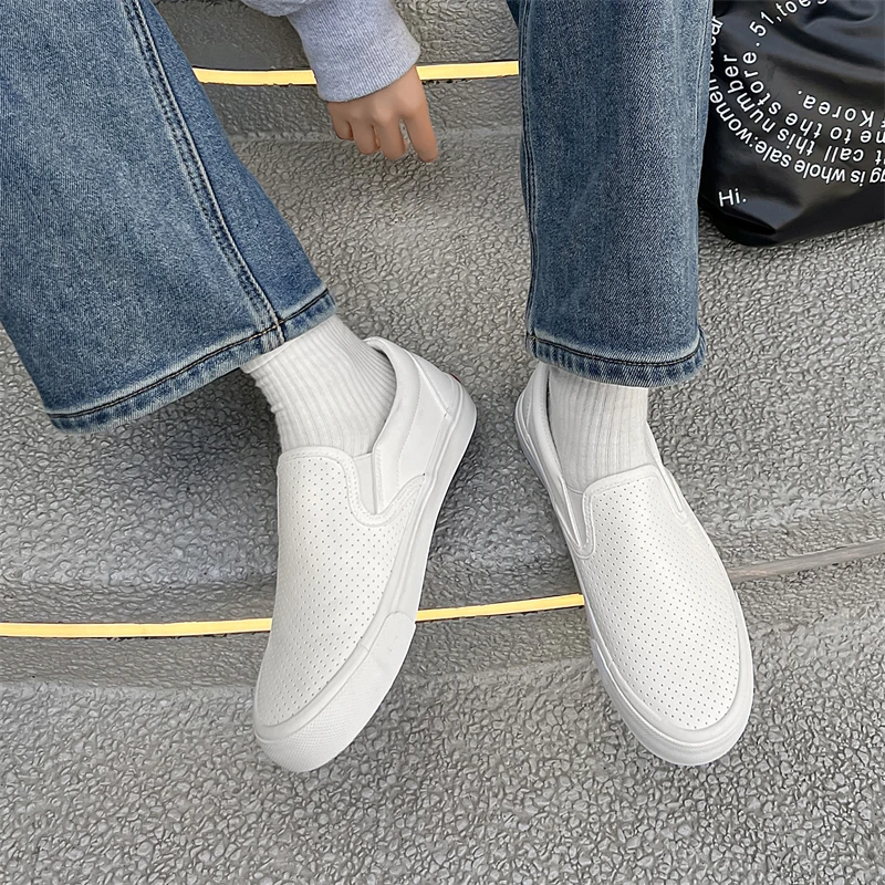

COMFY KIDS Kids' White Breathable Mesh Slip-On Sneakers, Soft Elastic Non-Slip Wear-Resistant Rubber Sole Lightweight Casual Sho