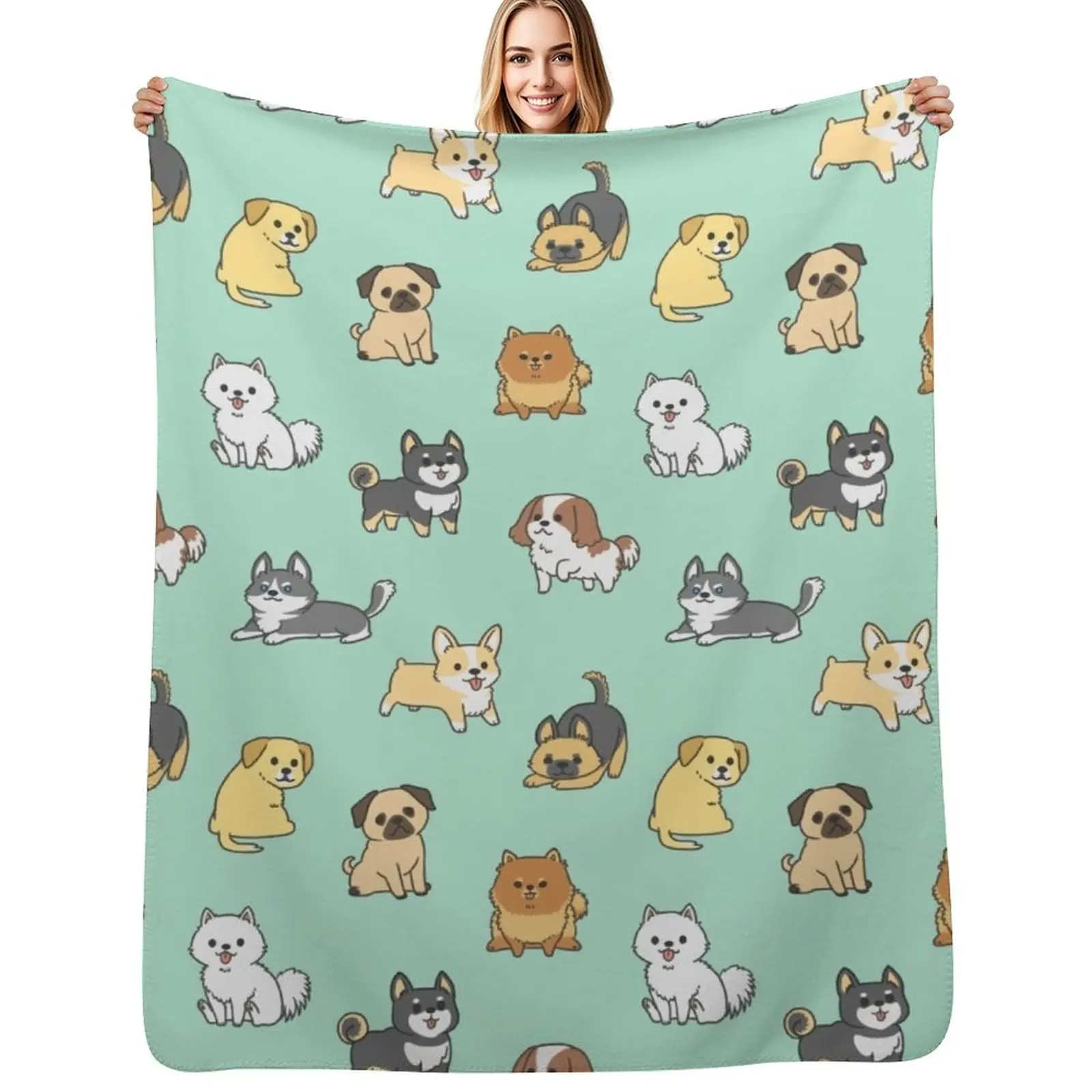 

Dogs Pattern Throw Blanket anime Luxury Thicken Blankets