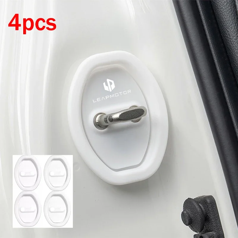 4Pcs Soft Silicone Door Latch Damper Trim Case For Leapmotor T03 B10 B01 C16 C01 C11 C10 Dustproof Protection