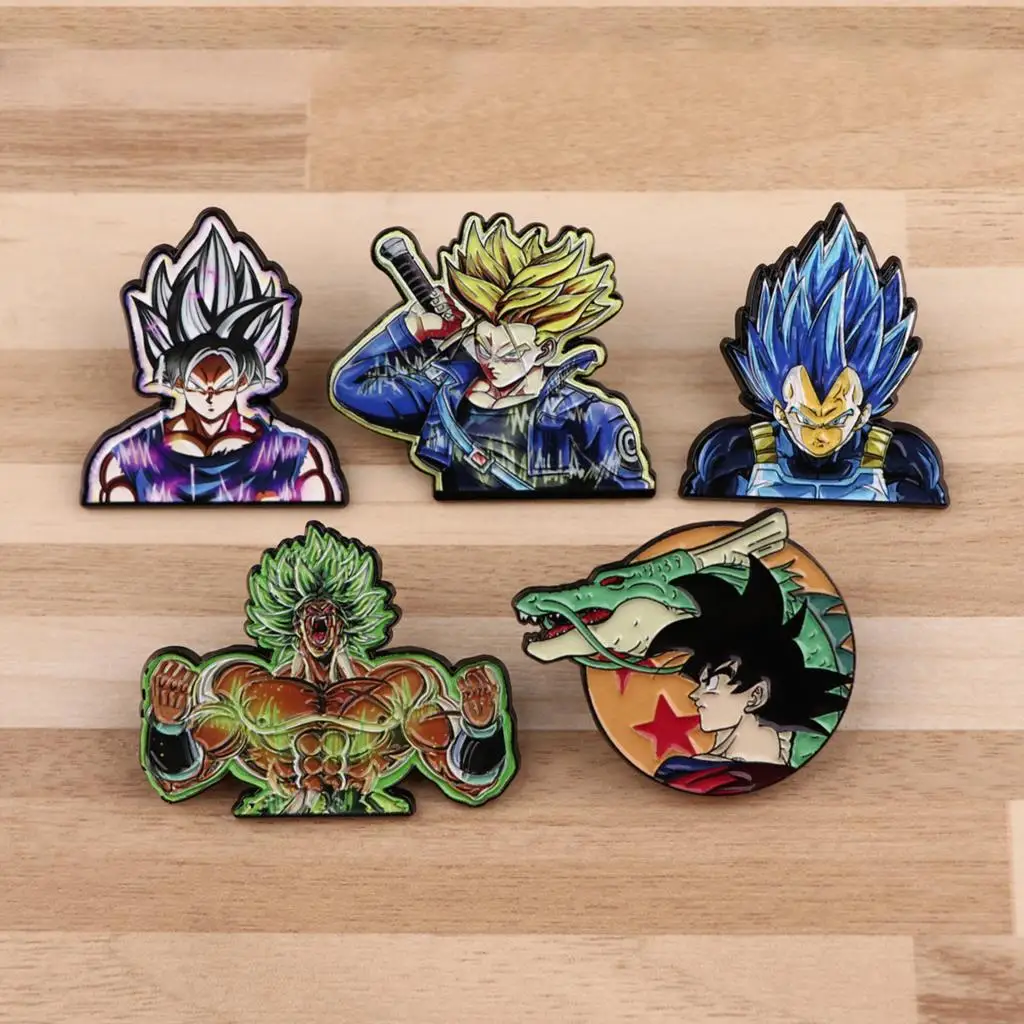 Broches clássicos do dragão do anime japonês, alfinetes masculinos e femininos, alfinetes de lapela para mochila, alfinete decorativo de esmalte,