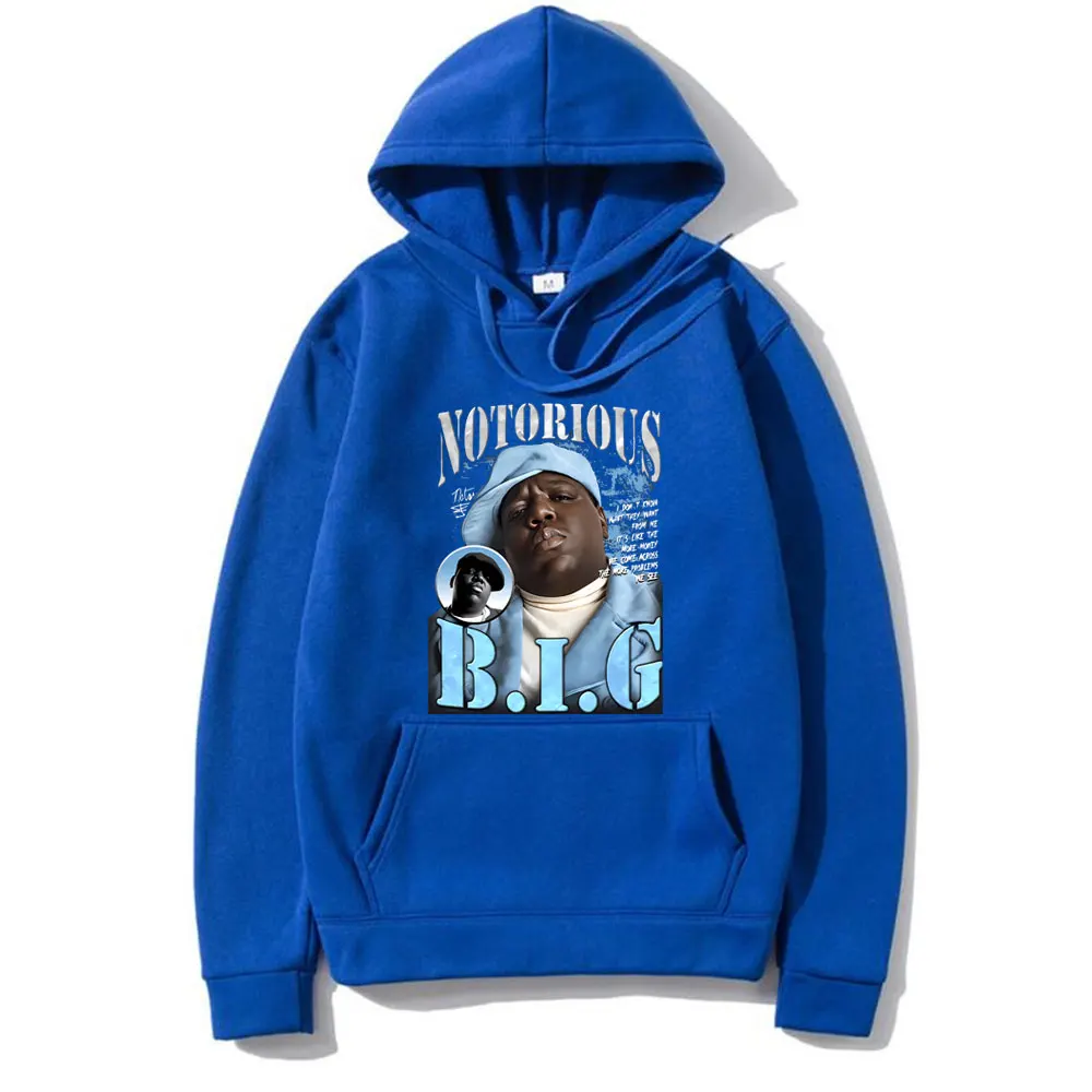 Classic Vintage Best Famous The Notorious Big Hoodie Male Hip Hop Rapper Biggie Smalls Graphic Sweatshirt Men's Fashion Hoody