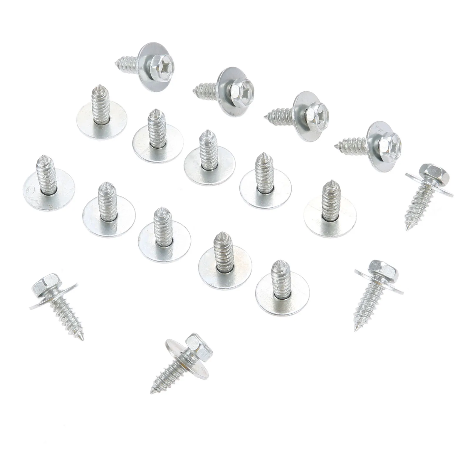 

20 Pcs Silver Fender Screw Retainer Clips 6.5mm Hole Car Body Hex Bolts Metric Thread Trim Panel Hood Guard Rivet Fastener