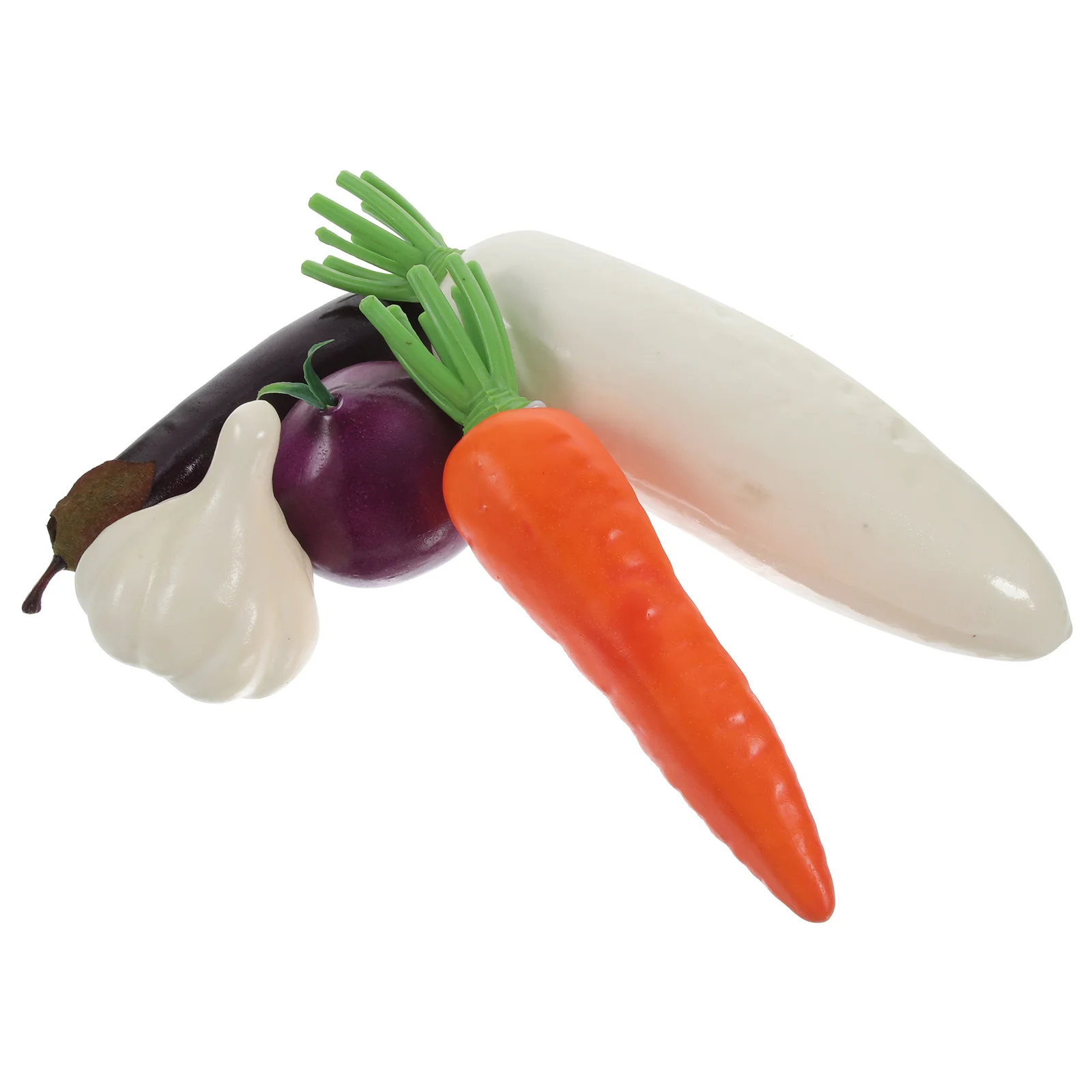 

5Pcs Weighted Fake Vegetables Realistic Artificial Foam Vegetable Set for Home Decoration Shop Display Educational Training