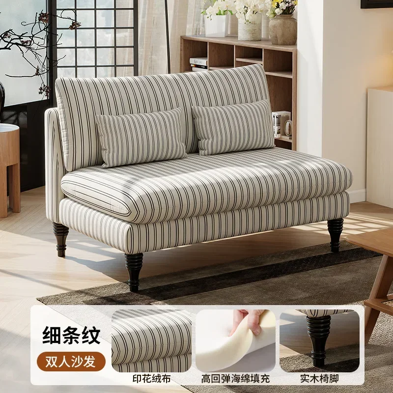 SA-11  French antique retro sofa simple bedroom small sofa living room B & B hotel fabric sofa chair