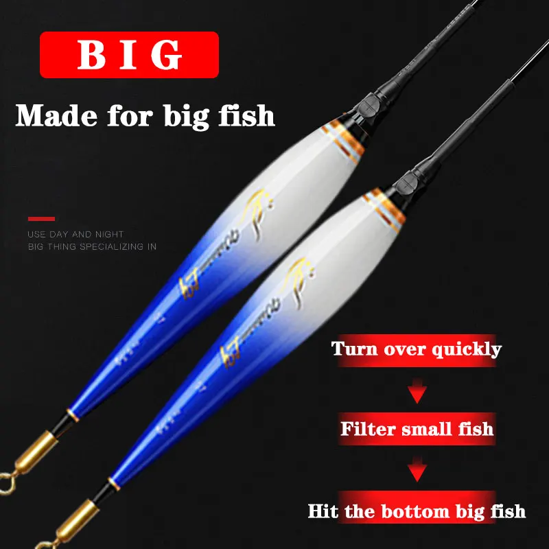2026 Neu 2-teiliger LED-Nachtfisch-Schwimmer für Felsfischen, kurzer 3-Eck-Schwanz, 5,2 mm, auffällig, hochsensibel, Angelzubehör für den Außenbereich – Detail 3