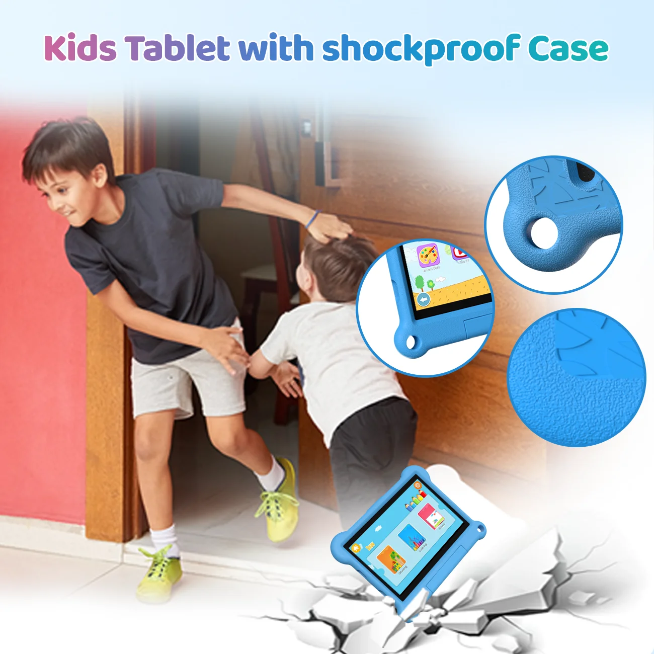 Adreamer Kids Tablet 10.1 Inch IPS Android 14 4GB RAM 64GB ROM WIFI Google Play For Children Kids Study Gaming Age 3-14