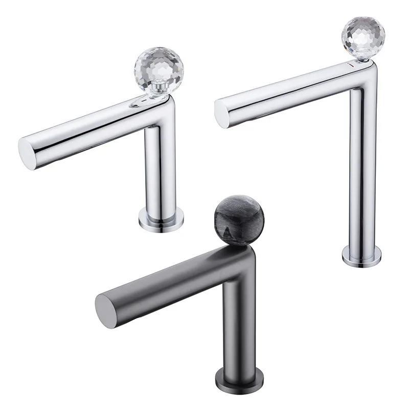

Minimalist and Innovative Art New Bathroom, Bathroom, Single Hole Hot and Cold Dual Control Crystal Pearl Basin Faucet