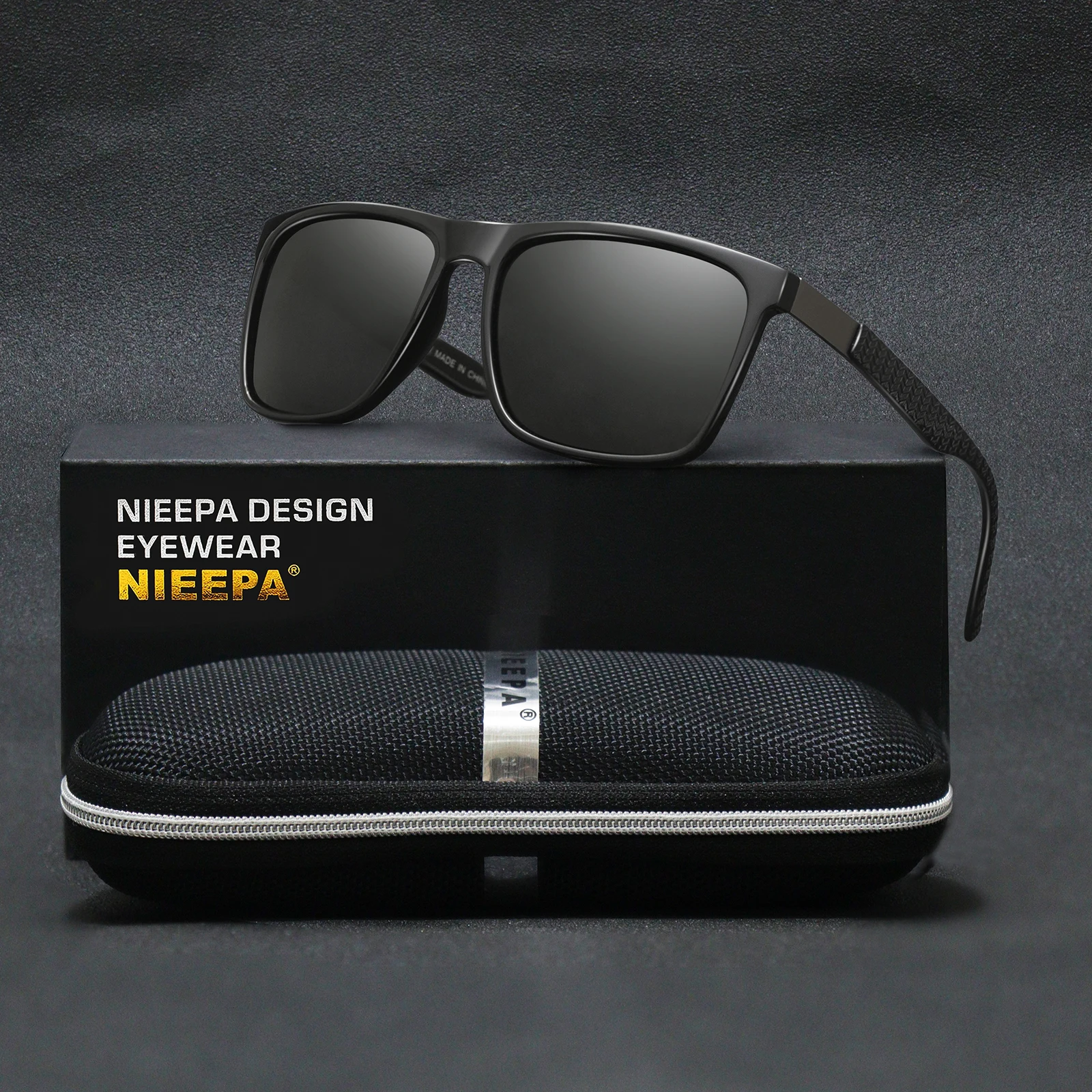 

NIEEPA Brand Polarized Sports Glasses Men's Fashion Square Driving Eyewear Travel Sun Glasses UV400