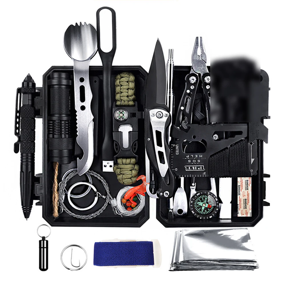 

Outdoor Survival Kit 60 in 1 First Aid Gear Professional Emergency Survival Gear Equipment Tools Set For Camping Adventures Tool