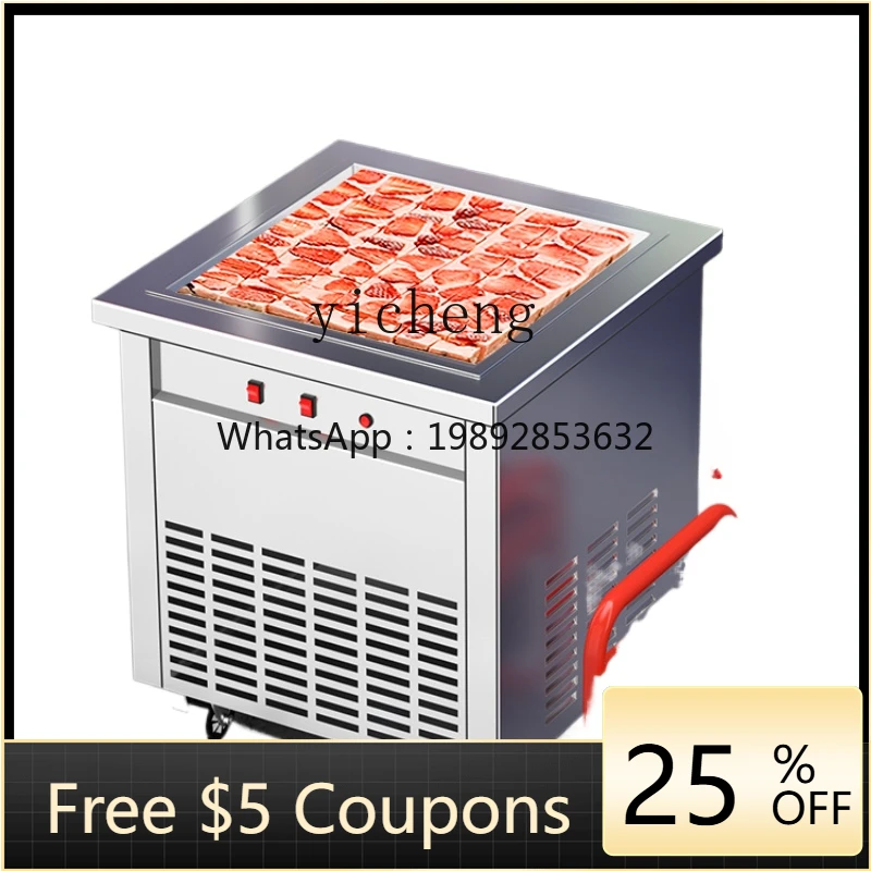 

ZF Yogurt Machine Commercial Fried Ice Machine Stall Snowflake Cheese Machine Automatic Thick Cut Yogurt Cubes High Power