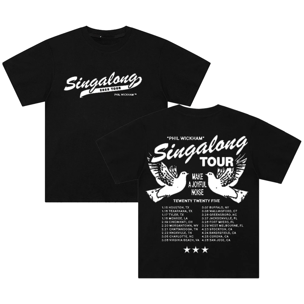 Phil Wickham Singalong Tour 2025 T-shirt Crewneck Short Sleeve Cotton Tee Women Men Streetwear Tops