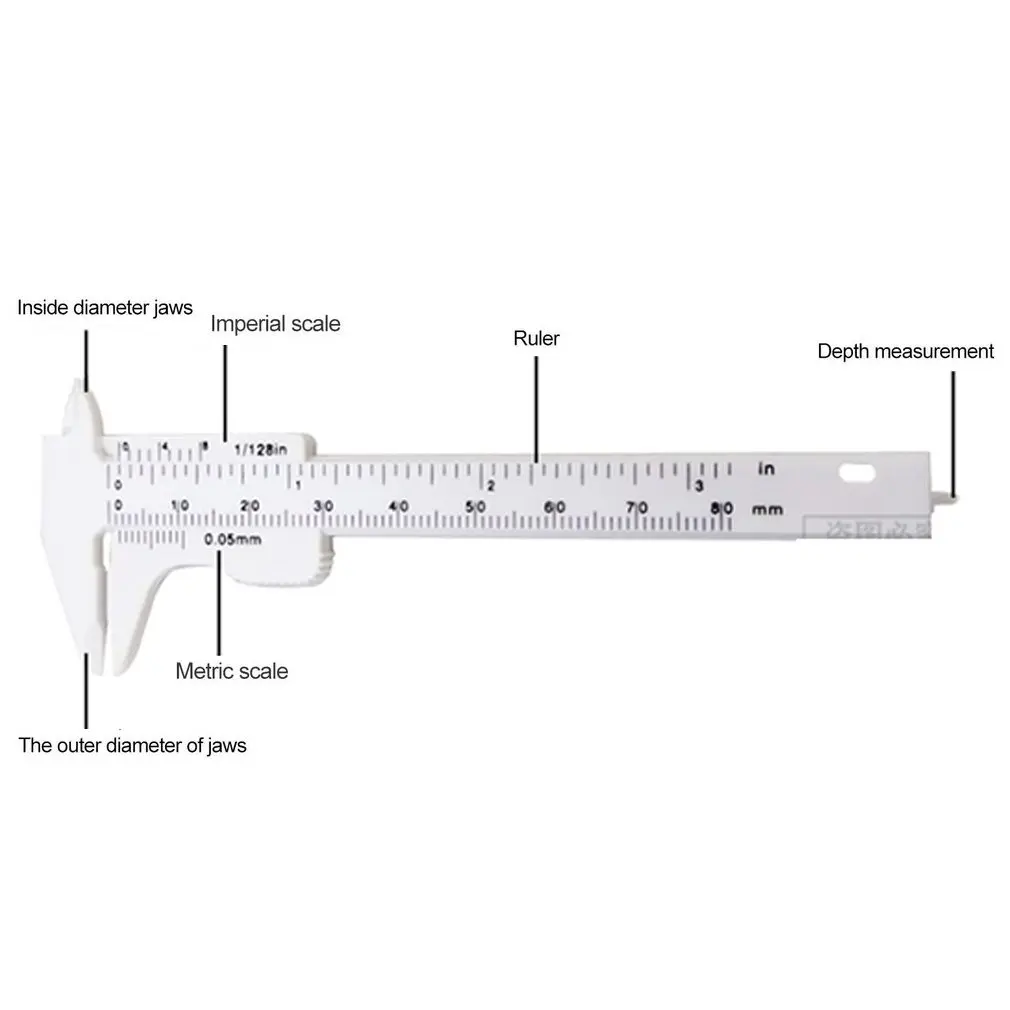Mini Plastic Vernier Caliper Gauge Micrometer 80MM Mini Ruler Accurate Measurement Tools Standard Vernier Caliper