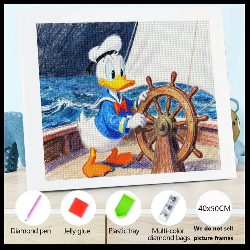 

Here is a detailed Temu-style product title for the diamond painting kit:1PC Donald Duck Sailor Captain 5D Full Drill Diamond Pa