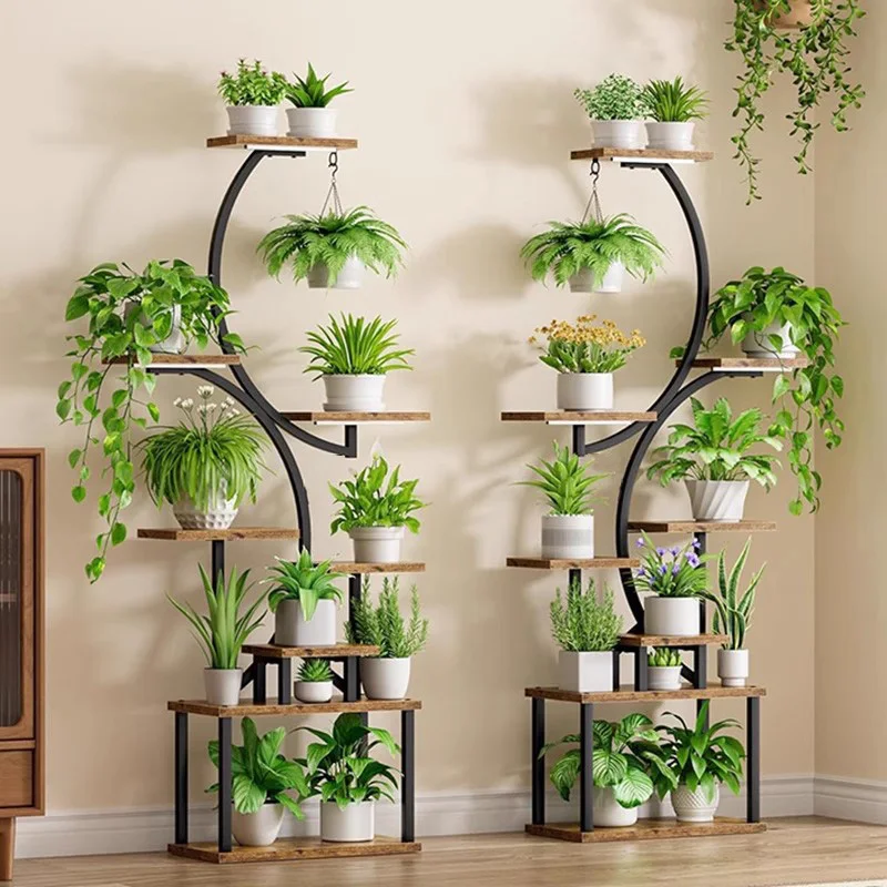 

Advanced flower stand with plant lamp Indoor plant stand Multi-layer balcony Living room