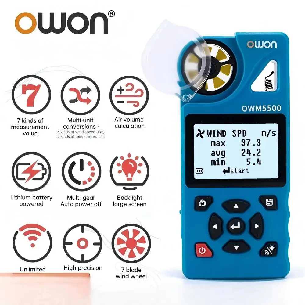 owon-owm5500-high-precision-smart-anemometer-7-measurement-modes-app-wind-speed-air-volume-temperature-humidity-dew-point-test