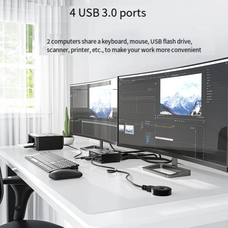 Dual screen switcher two in two out hdmi expansion screen 4k 2 computer 2 monitor supports EDID