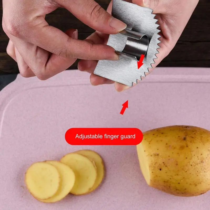 Finger Guards For Cutting Food Stainless Steel Finger Protector Adjustable Portable Durable Hand Protect Fingers Safety