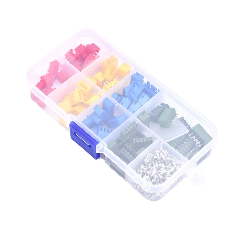 230/320pcs Color terminal 2P 3P 4P 5Pin XH2.54mm Spacing Terminal Connector Adaptor Rubber Housing Needle Seat Kit