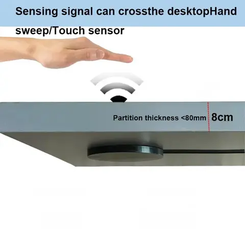 Partition Touch & Hand Wave Induction Switch - 3.7V-24V, 80MM Wood Penetration, Adjustable Light Control