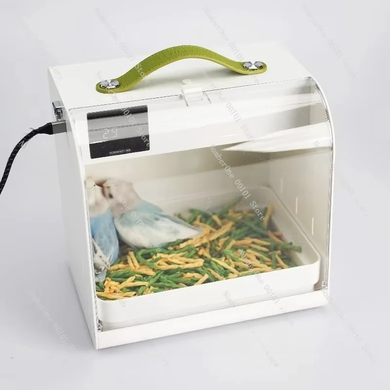 Portable Parrot Brooder Incubator Constant Temperature Carrying Box Mobile Forest Guardian Travel Cage for Baby Birds Cockatiel