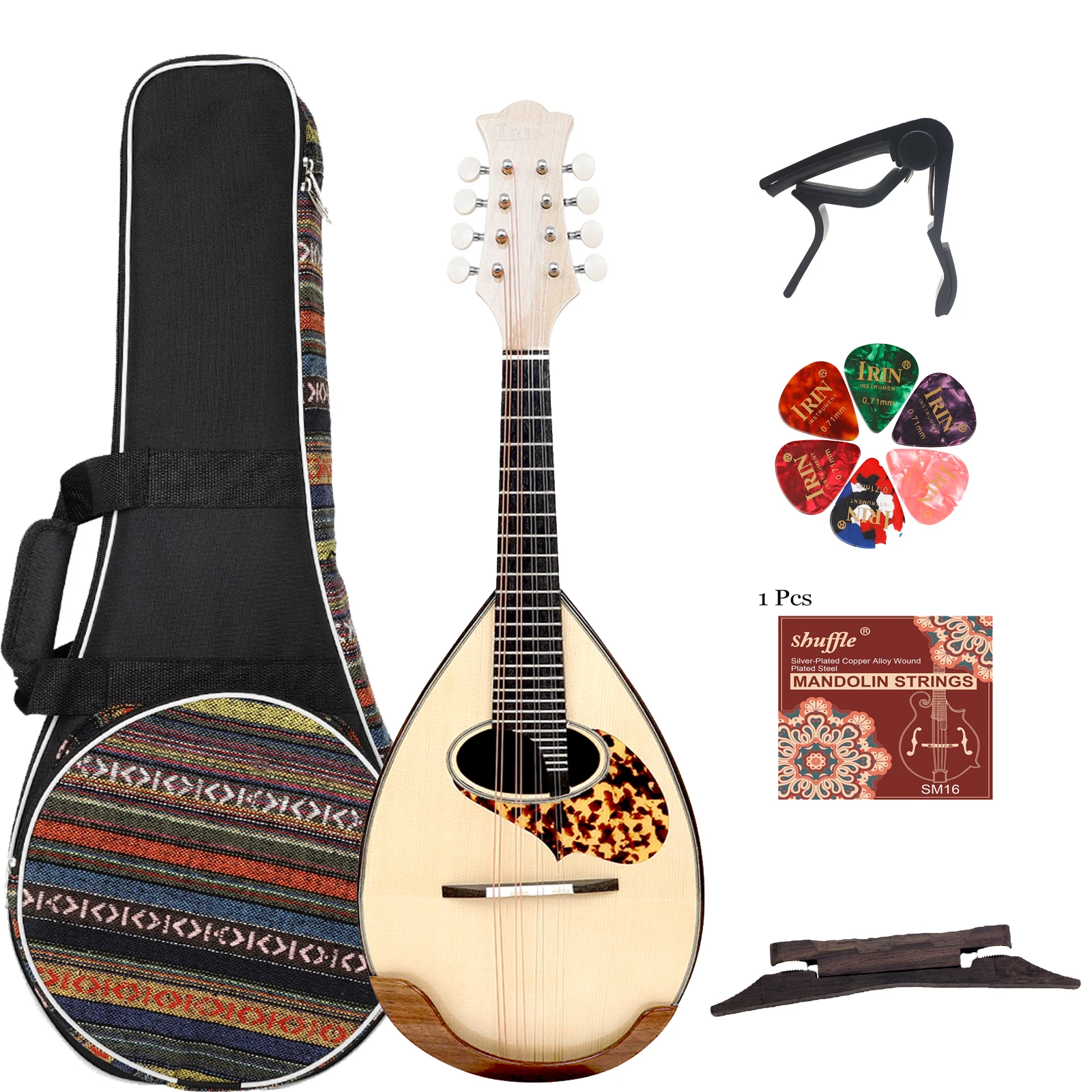 IRIN Mandolin 8 Senar Model Bo - Mandolin A Style ulasan dan harga