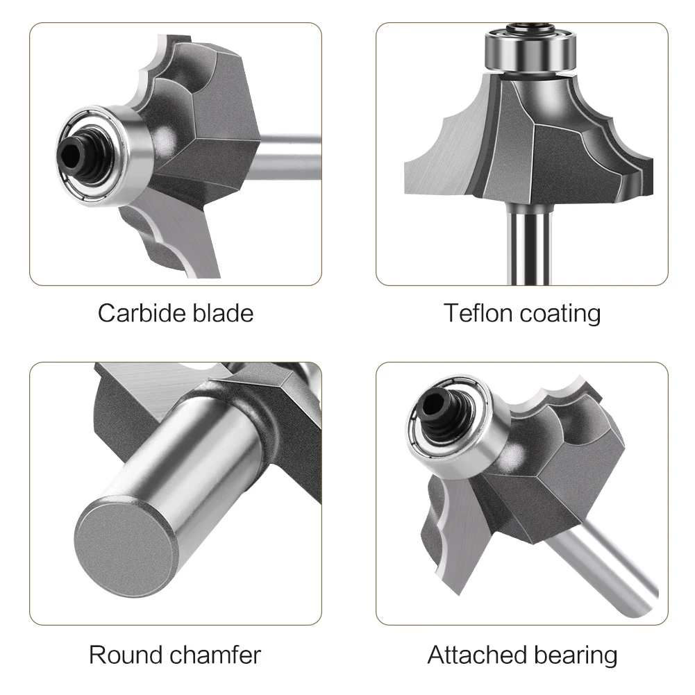 1pc 1/4in 1/2in 6mm 12mm Shank Molding Router Bit Edge-forming Router Bit Door knife Tenon Cutter Woodworking Tools