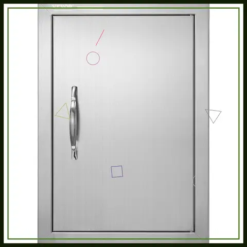 Stainless Steel Outdoor BBQ Kitchen Door 14x20 Inch Flush Mount Vertical Wall Door for Island Grilling Station