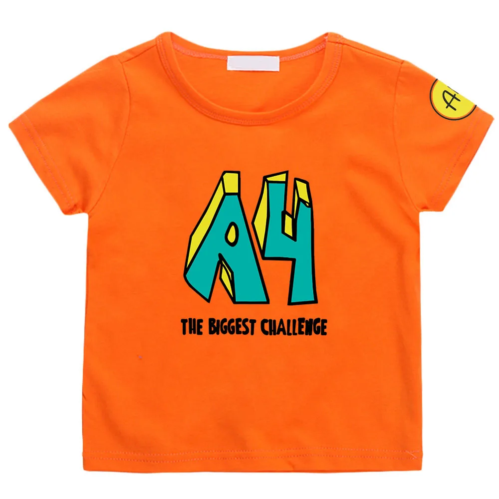 

Children's A4 Merch 100%Cotton Tshirt Boys Challenge Graphic T-Shirt Short Sleeve Top Family Clothing Girl's A4 Tee Men's Shirts