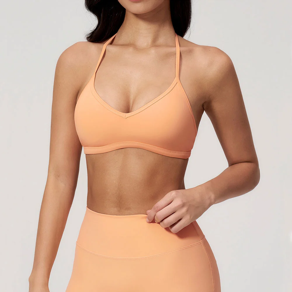 

Sexy Yoga Bra Women's Breathable Hanging The Neck Xposing The Back Bra Running Cycling Sports Underwear Quick Drying Fitness Top