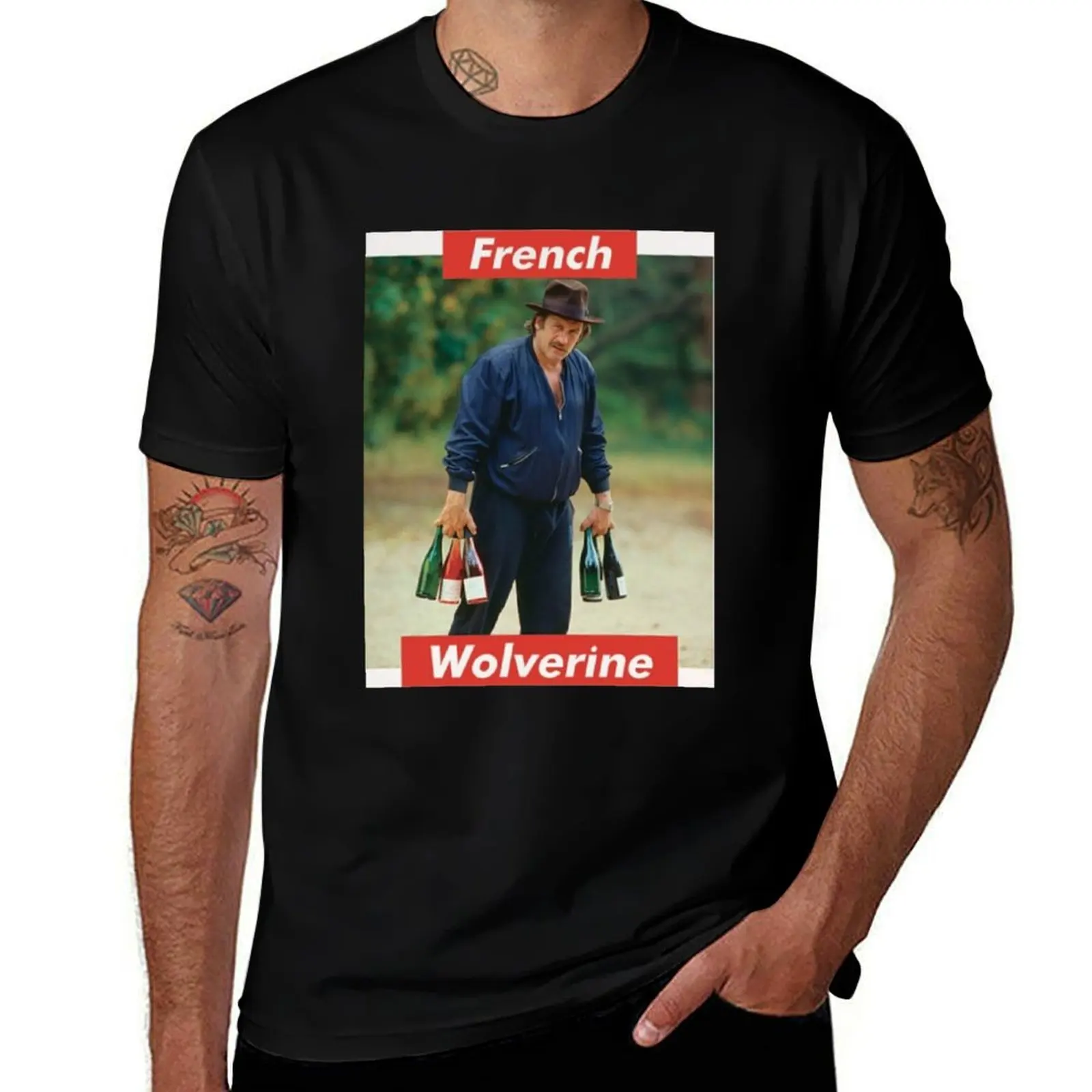 French Wolverine T-Shirt sweat cotton man t-shirts oversized t shirt shirts men graphic